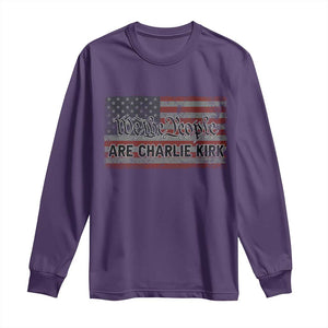 We Are Charlie Kirk Long Sleeve Shirt We The People Vintage American Flag TS11 Purple Print Your Wear