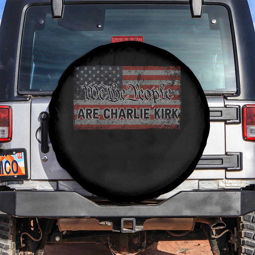 We Are Charlie Kirk Spare Tire Cover We The People Vintage American Flag TS11 No hole Black Print Your Wear