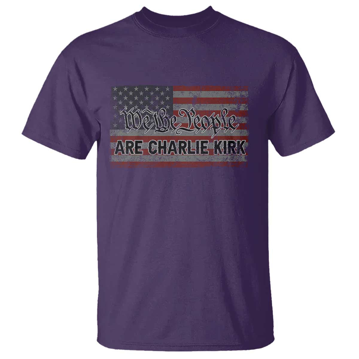 We Are Charlie Kirk T Shirt We The People Vintage American Flag TS11 Purple Print Your Wear