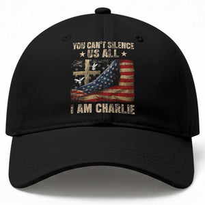 I Am Charlie Kirk Baseball Cap You Cant Silence Us All Vintage American Flag TS11 Print Your Wear
