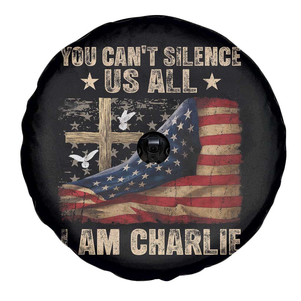 I Am Charlie Kirk Spare Tire Cover You Cant Silence Us All Vintage American Flag TS11 Print Your Wear
