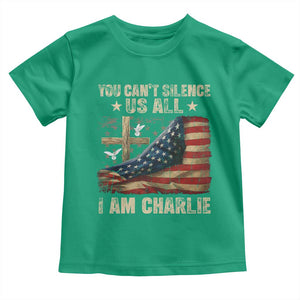 I Am Charlie Kirk Toddler T Shirt You Cant Silence Us All Vintage American Flag TS11 Irish Green Print Your Wear