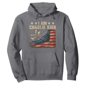 I Am Charlie Kirk Hoodie Freedom Vintage American Flag TS11 Charcoal Print Your Wear