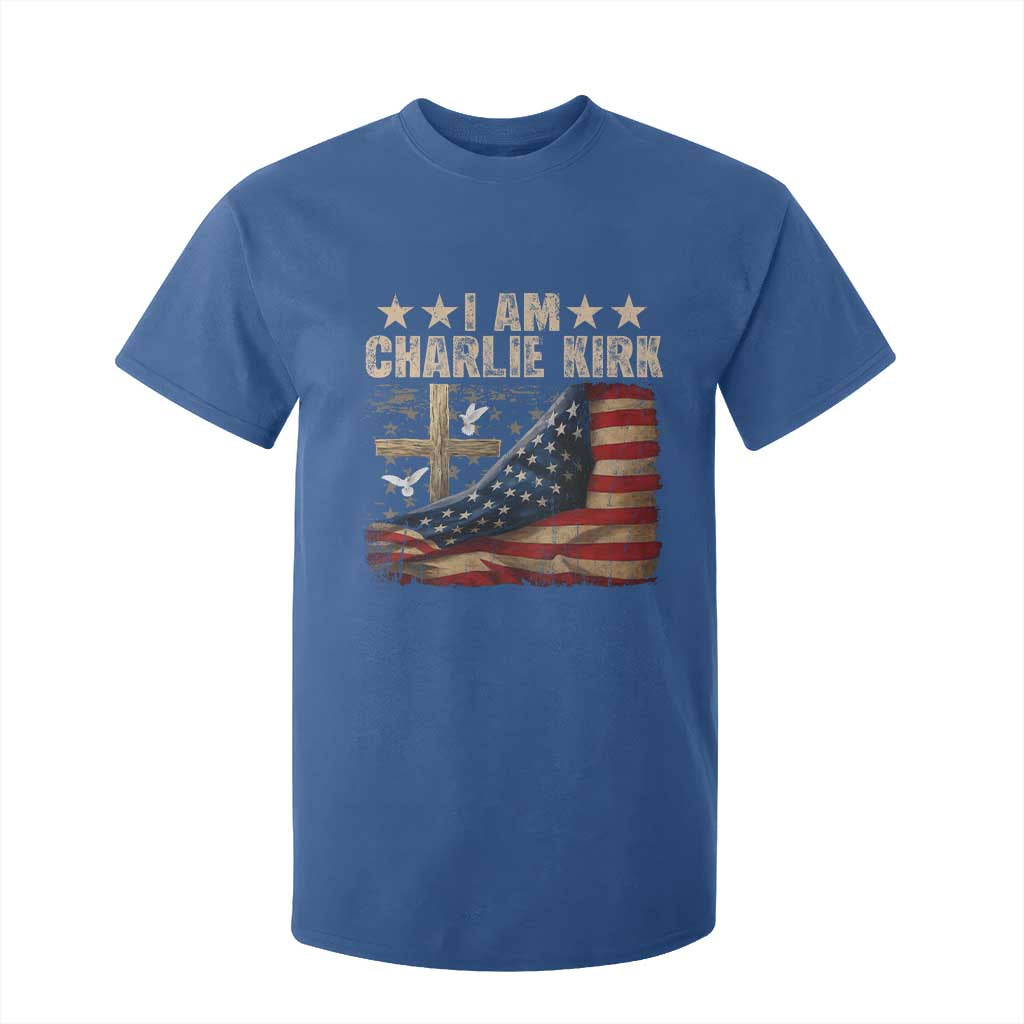 I Am Charlie Kirk T Shirt For Kid Freedom Vintage American Flag TS11 Royal Blue Print Your Wear