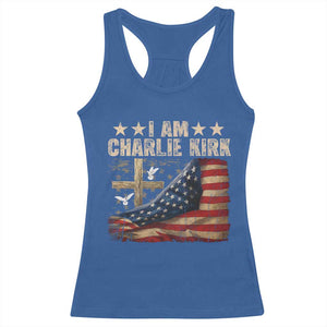 I Am Charlie Kirk Racerback Tank Top Freedom Vintage American Flag TS11 Royal Blue Print Your Wear