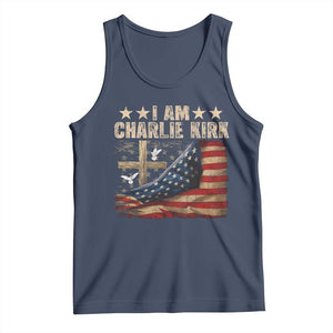 I Am Charlie Kirk Tank Top Freedom Vintage American Flag TS11 Navy Print Your Wear