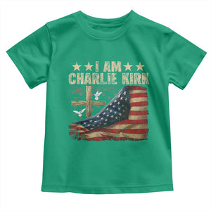 I Am Charlie Kirk Toddler T Shirt Freedom Vintage American Flag TS11 Irish Green Print Your Wear