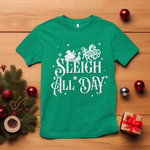 Funny Christmas Viking T Shirt Sleigh All Day Sleipnir Longship Santa TS11 Irish Green Print Your Wear