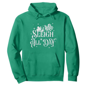 Funny Christmas Viking Hoodie Sleigh All Day Sleipnir Longship Santa TS11 Irish Green Print Your Wear