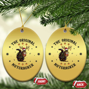 Funny Xmas Squirrel Christmas Ornament The Original Nutcracker Snowflake Santa Hat TS11 Oval Gold Print Your Wear