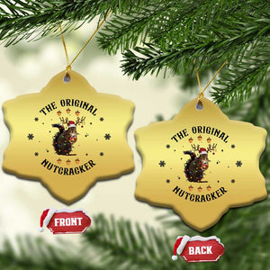 Funny Xmas Squirrel Christmas Ornament The Original Nutcracker Snowflake Santa Hat TS11 Snow Flake Gold Print Your Wear
