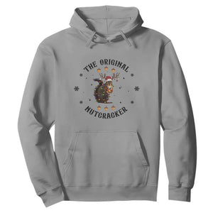 Funny Christmas Squirrel Hoodie The Original Nutcracker Snowflake Santa Hat TS11 Sport Gray Print Your Wear