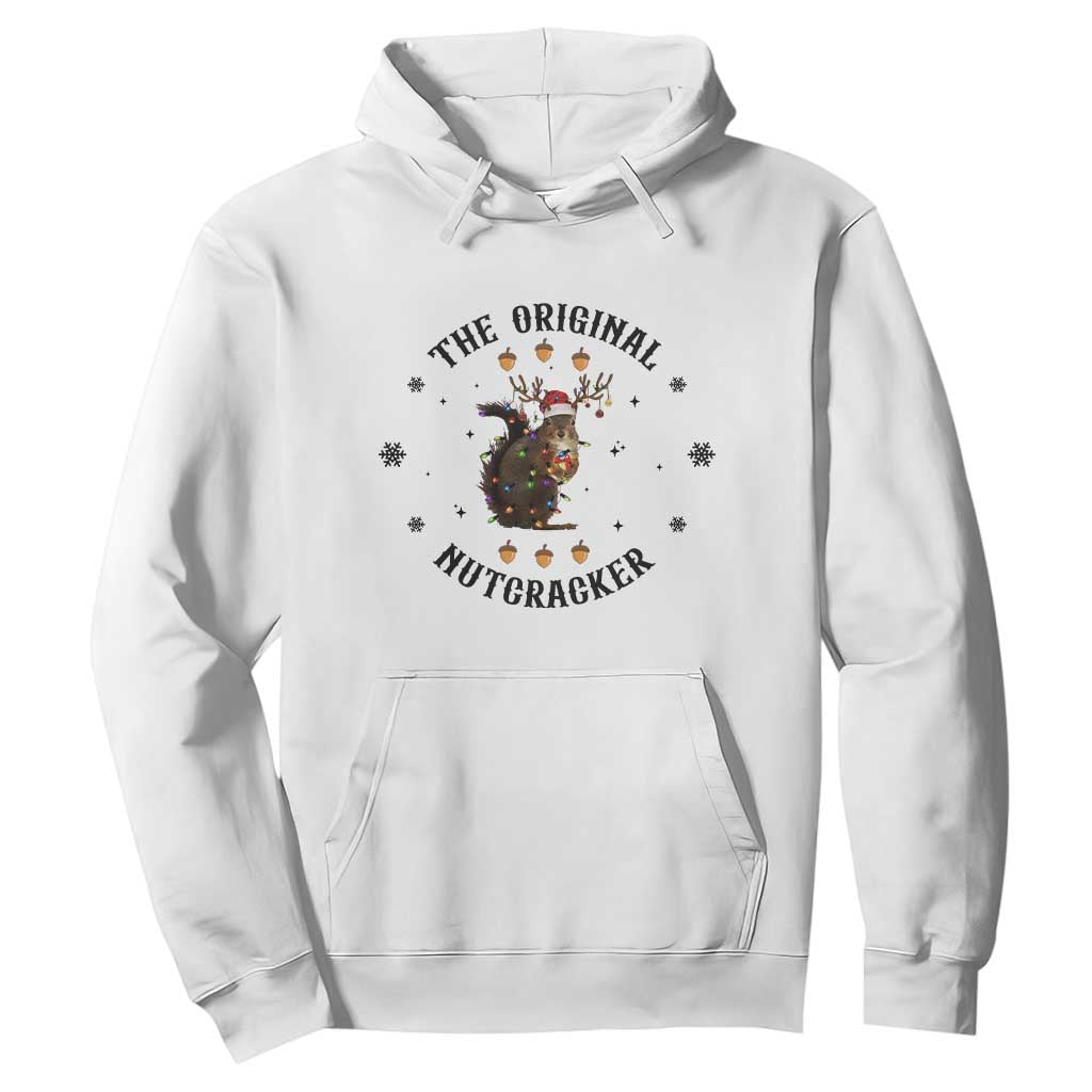 Funny Christmas Squirrel Hoodie The Original Nutcracker Snowflake Santa Hat TS11 White Print Your Wear