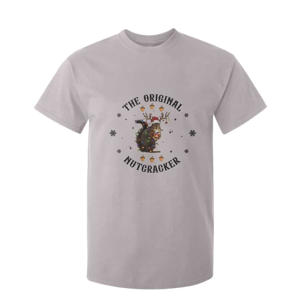 Funny Christmas Squirrel T Shirt For Kid The Original Nutcracker Snowflake Santa Hat TS11 Ice Gray Print Your Wear