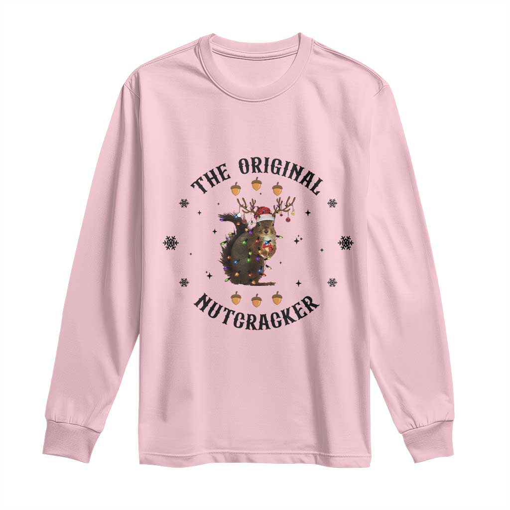 Funny Christmas Squirrel Long Sleeve Shirt The Original Nutcracker Snowflake Santa Hat TS11 Light Pink Print Your Wear