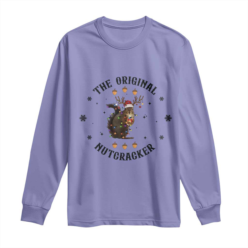 Funny Christmas Squirrel Long Sleeve Shirt The Original Nutcracker Snowflake Santa Hat TS11 Violet Print Your Wear