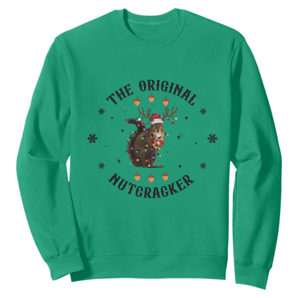 Funny Christmas Squirrel Sweatshirt The Original Nutcracker Snowflake Santa Hat TS11 Irish Green Print Your Wear