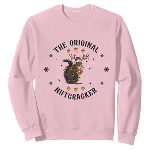Funny Christmas Squirrel Sweatshirt The Original Nutcracker Snowflake Santa Hat TS11 Light Pink Print Your Wear
