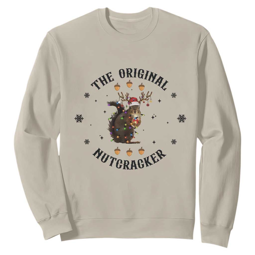 Funny Christmas Squirrel Sweatshirt The Original Nutcracker Snowflake Santa Hat TS11 Sand Print Your Wear