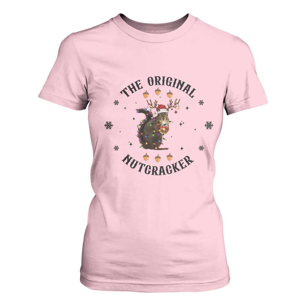 Funny Christmas Squirrel T Shirt For Women The Original Nutcracker Snowflake Santa Hat TS11 Light Pink Print Your Wear
