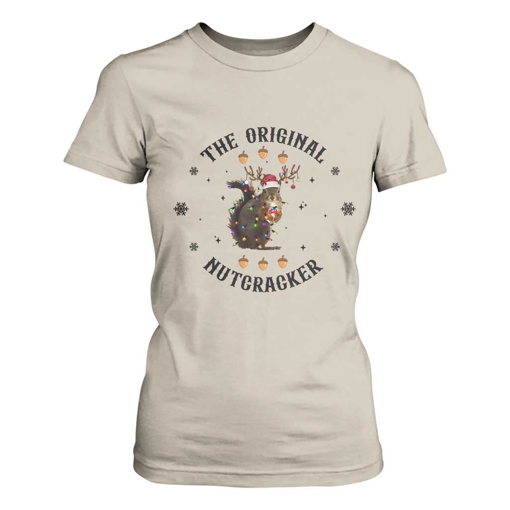 Funny Christmas Squirrel T Shirt For Women The Original Nutcracker Snowflake Santa Hat TS11 Sand Print Your Wear
