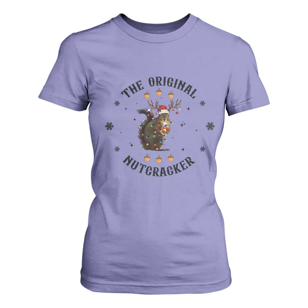 Funny Christmas Squirrel T Shirt For Women The Original Nutcracker Snowflake Santa Hat TS11 Violet Print Your Wear