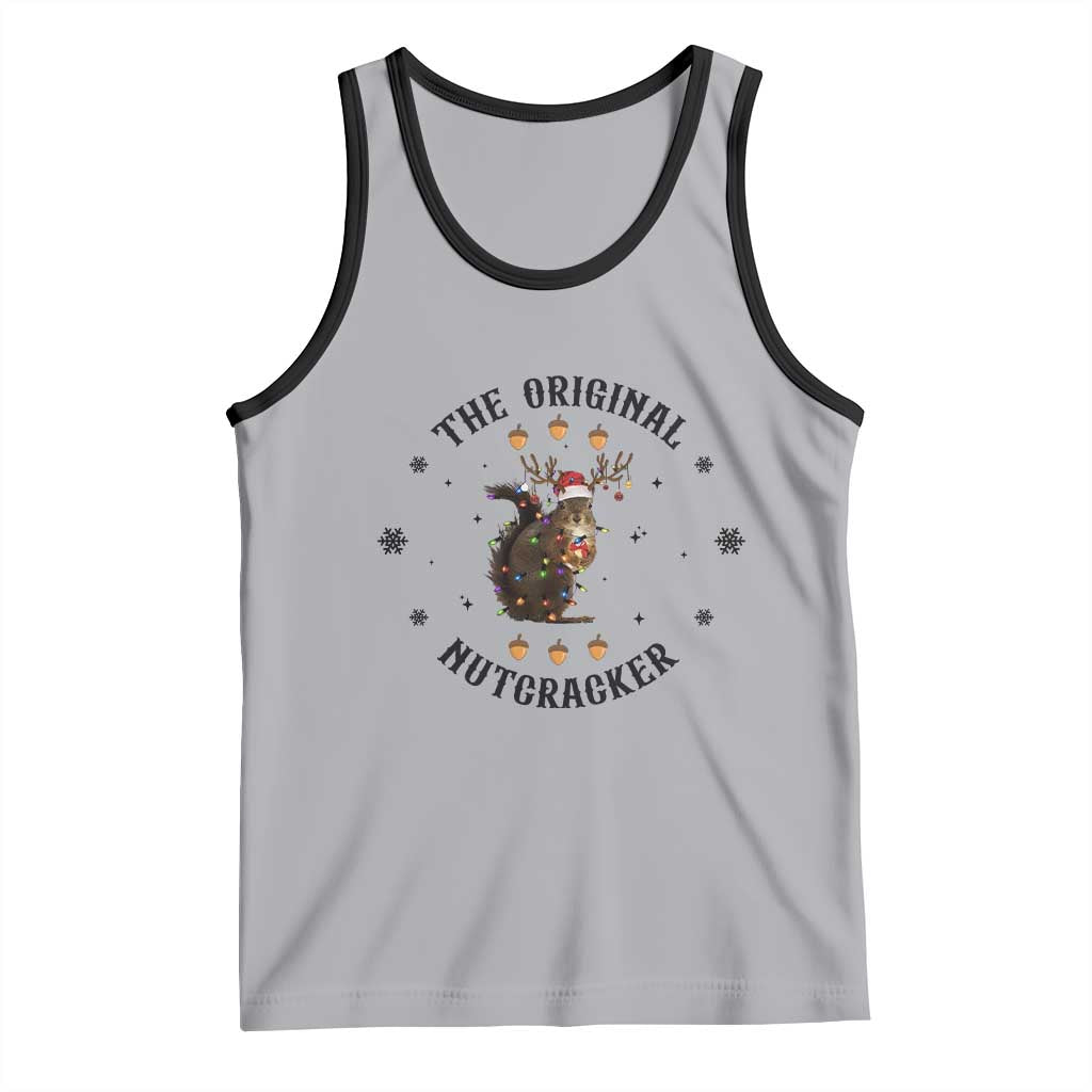 Funny Christmas Squirrel Tank Top The Original Nutcracker Snowflake Santa Hat TS11 Athletic Heather Black Print Your Wear