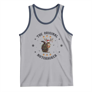 Funny Christmas Squirrel Tank Top The Original Nutcracker Snowflake Santa Hat TS11 Athletic Heather Navy Print Your Wear