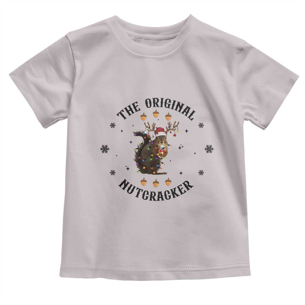 Funny Christmas Squirrel Toddler T Shirt The Original Nutcracker Snowflake Santa Hat TS11 Ice Gray Print Your Wear