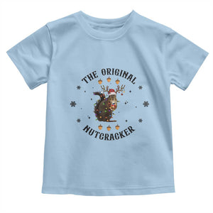 Funny Christmas Squirrel Toddler T Shirt The Original Nutcracker Snowflake Santa Hat TS11 Light Blue Print Your Wear