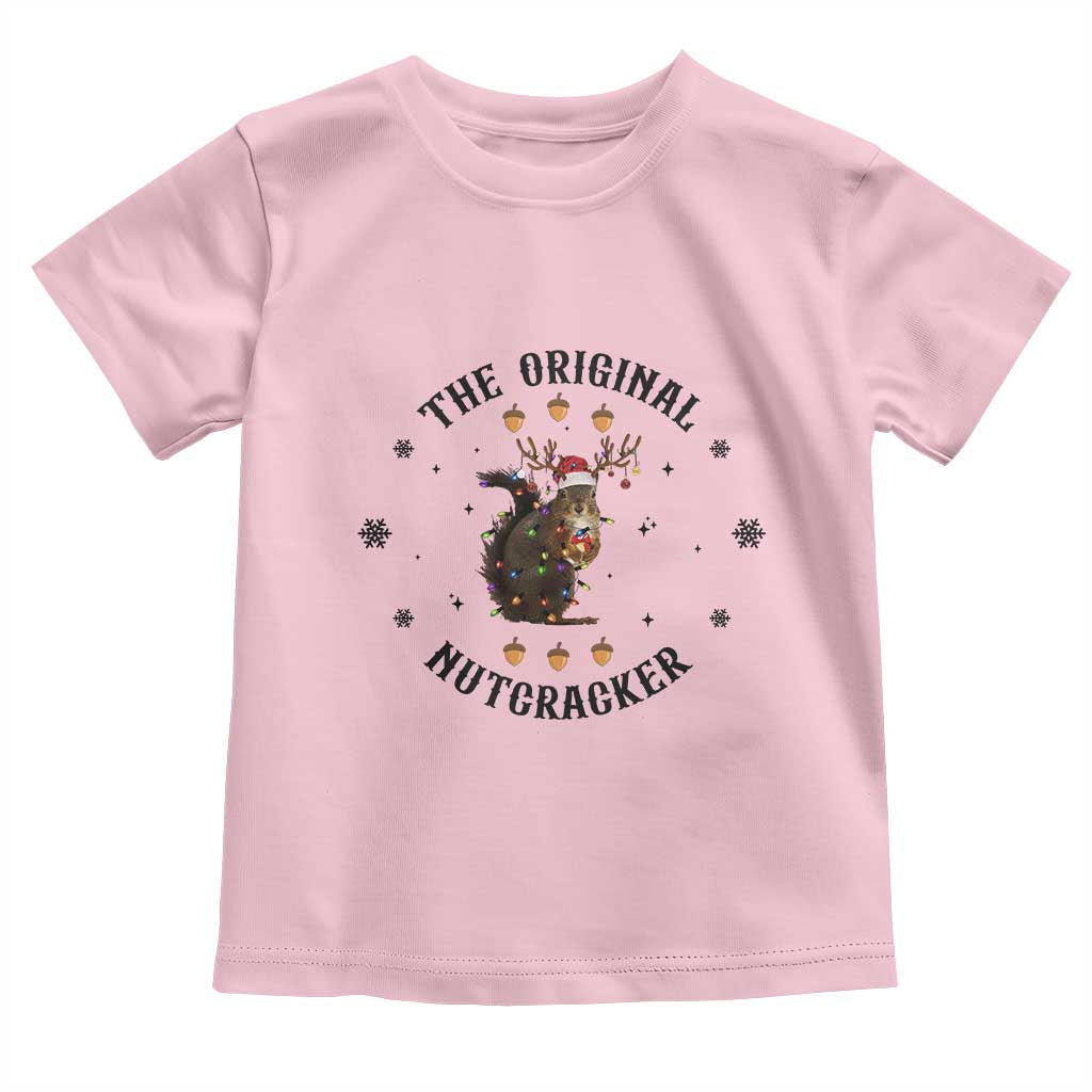 Funny Christmas Squirrel Toddler T Shirt The Original Nutcracker Snowflake Santa Hat TS11 Light Pink Print Your Wear