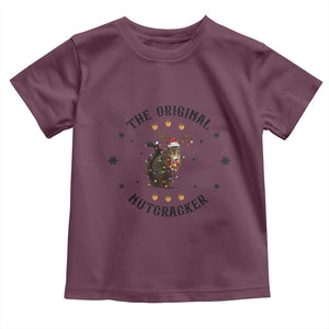 Funny Christmas Squirrel Toddler T Shirt The Original Nutcracker Snowflake Santa Hat TS11 Maroon Print Your Wear