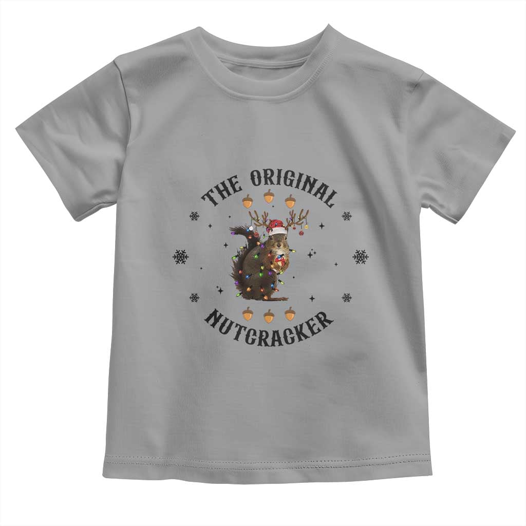 Funny Christmas Squirrel Toddler T Shirt The Original Nutcracker Snowflake Santa Hat TS11 Sport Gray Print Your Wear