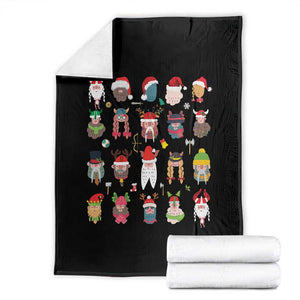 Funny Christmas Viking Throw Blanket Nordic Cute Viking Warriors TS11 Black Print Your Wear