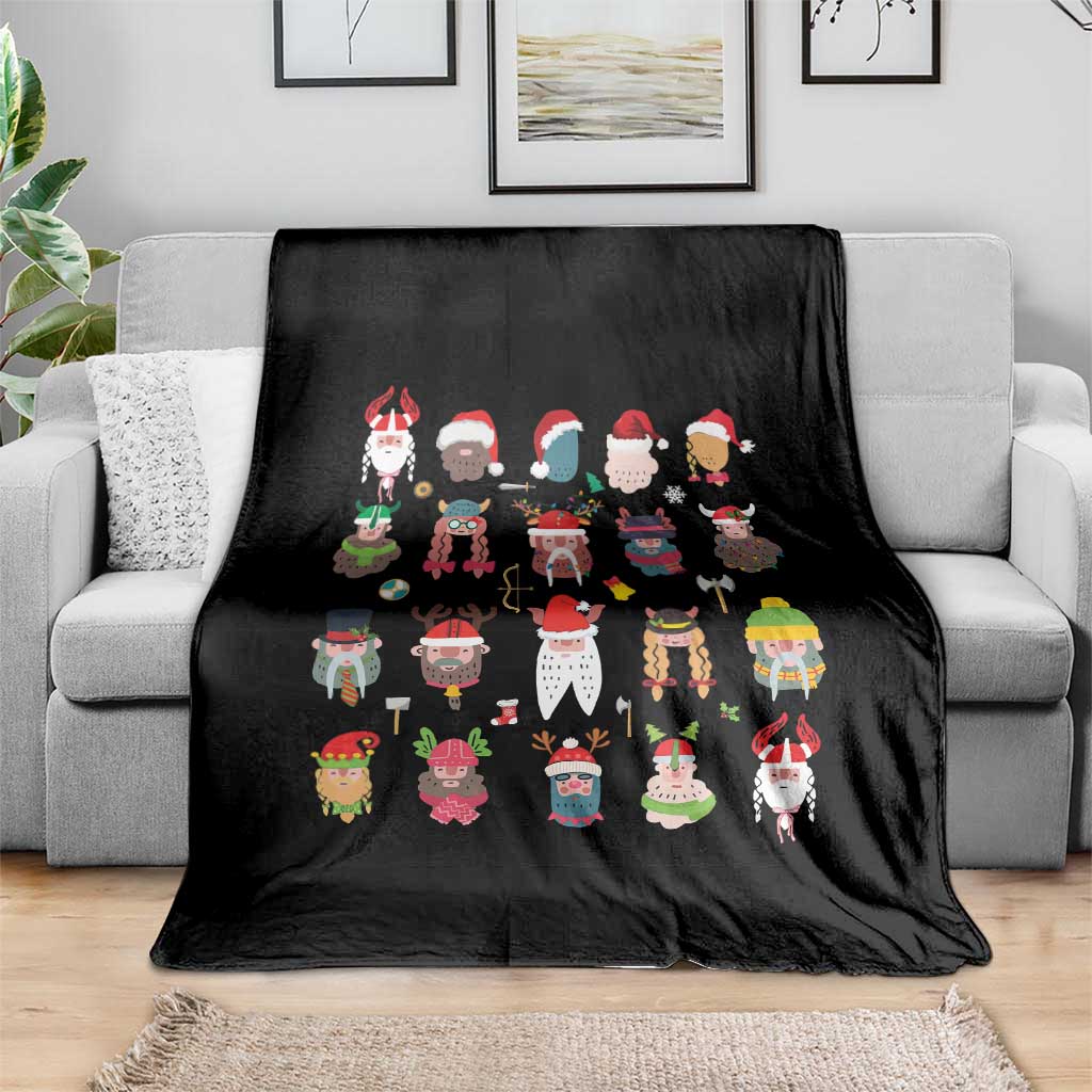 Funny Christmas Viking Throw Blanket Nordic Cute Viking Warriors TS11 Print Your Wear