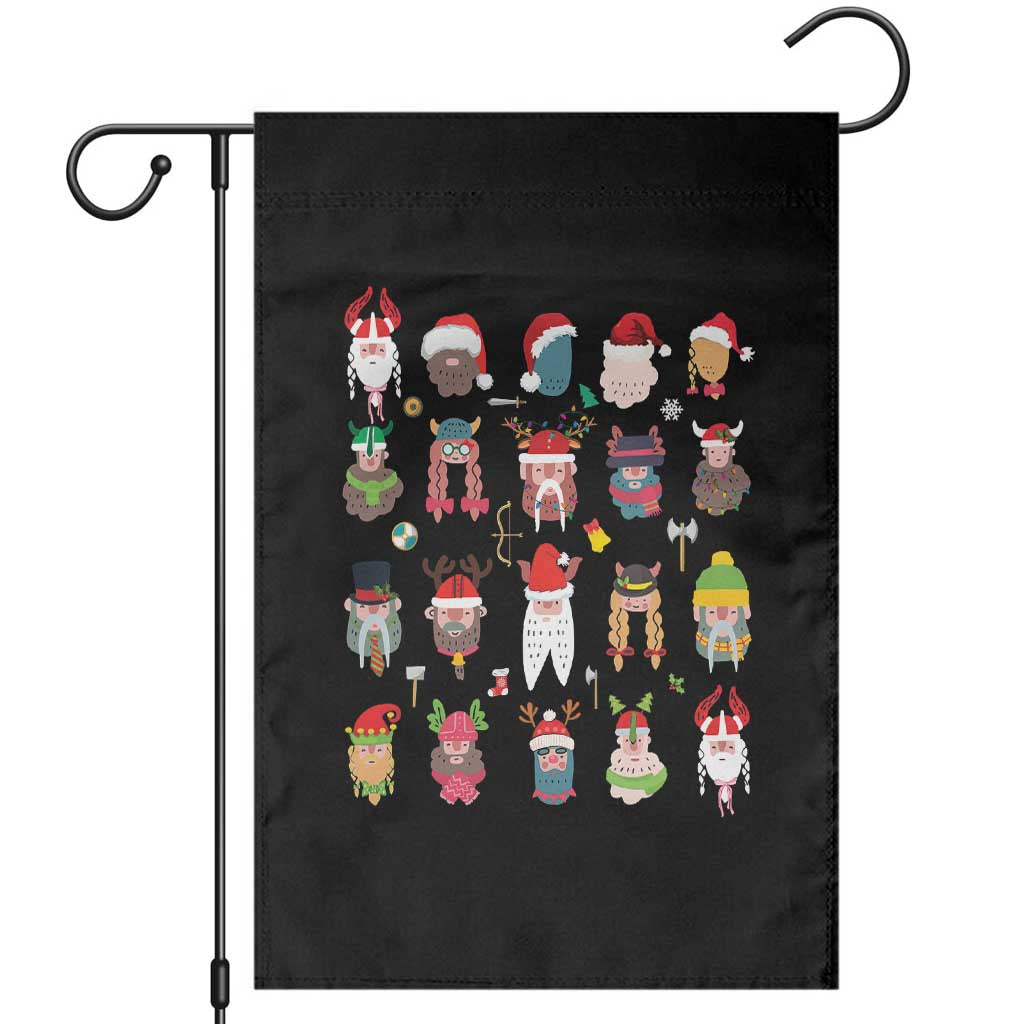 Funny Christmas Viking Garden Flag Nordic Cute Viking Warriors TS11 Black Print Your Wear