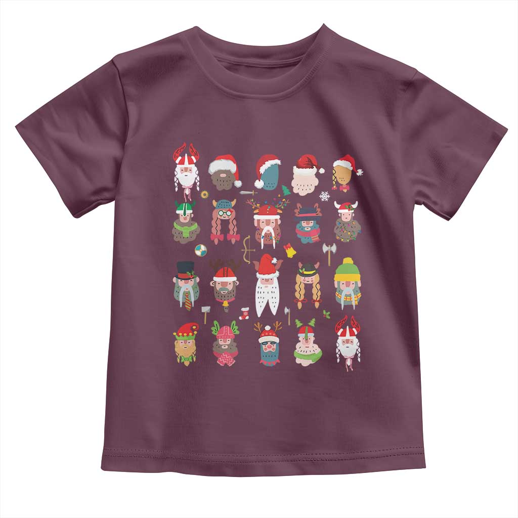 Funny Christmas Viking Baby Shirt Nordic Cute Viking Warriors TS11 Maroon Print Your Wear