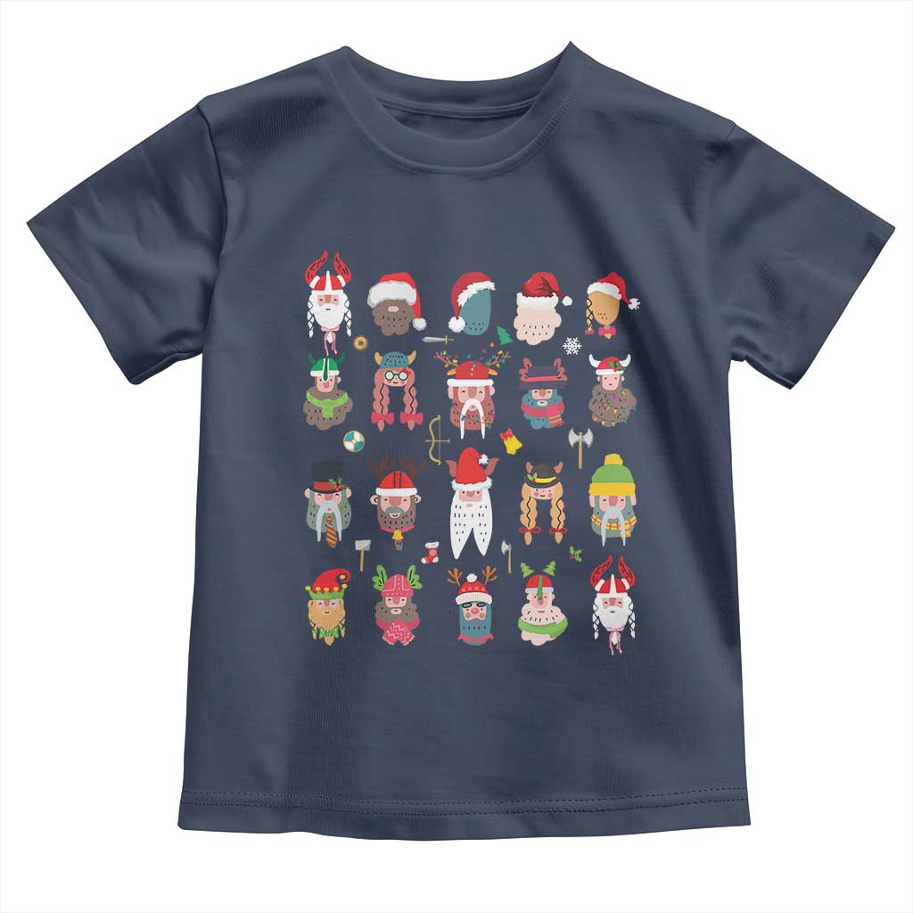 Funny Christmas Viking Baby Shirt Nordic Cute Viking Warriors TS11 Navy Print Your Wear