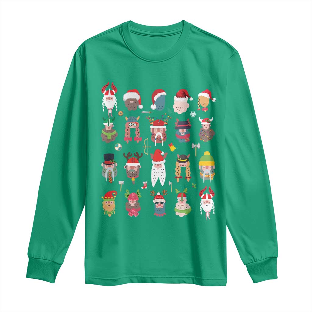Funny Christmas Viking Long Sleeve Shirt Nordic Cute Viking Warriors TS11 Irish Green Print Your Wear