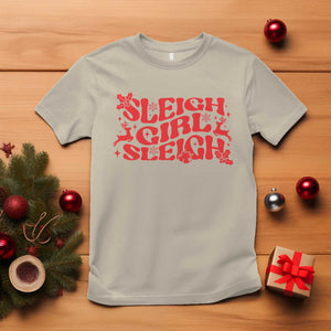 Funny Christmas T Shirt Sleigh Girl Sleigh Reindeer TS11 Sand Print Your Wear