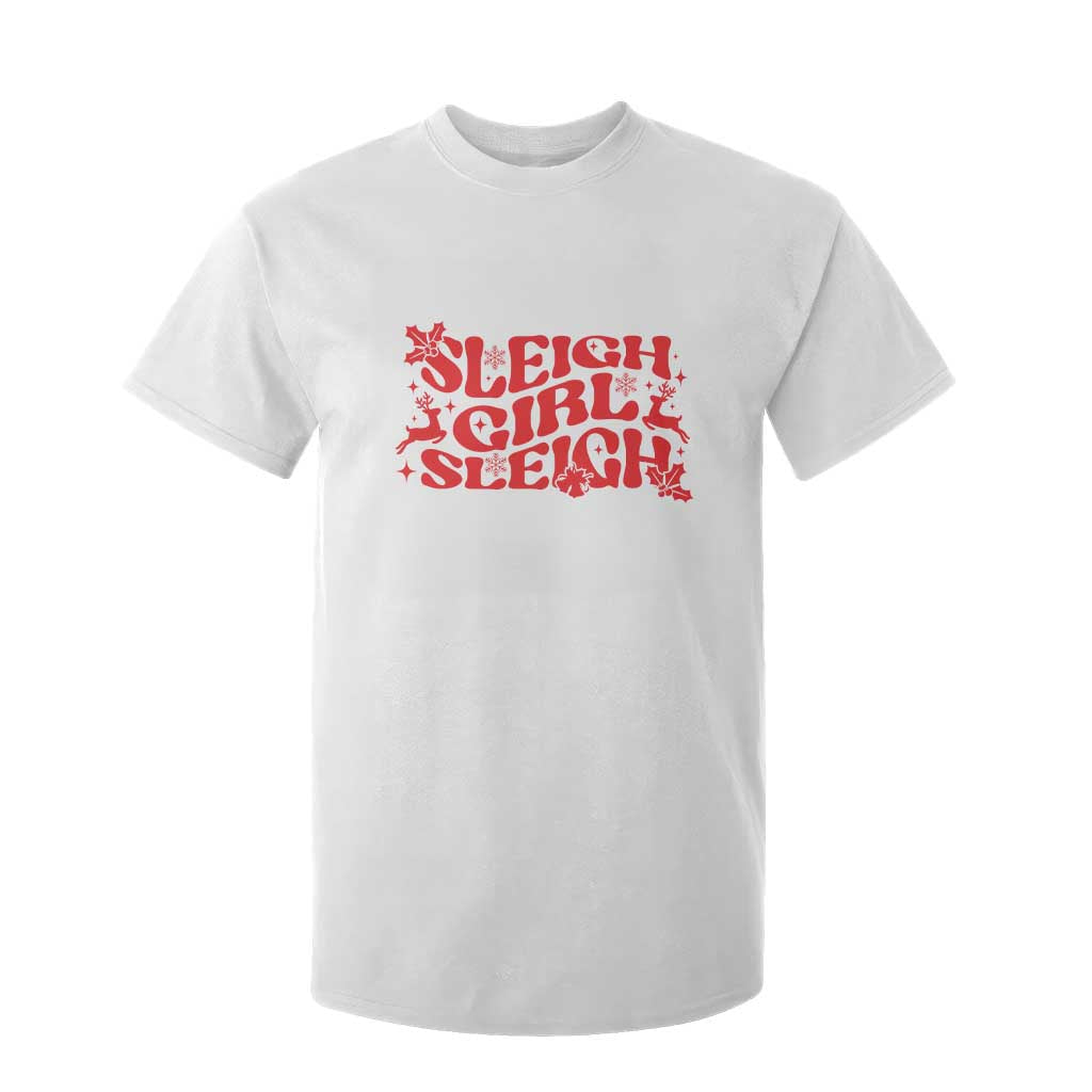 Funny Christmas T Shirt For Kid Sleigh Girl Sleigh Reindeer TS11 White Print Your Wear
