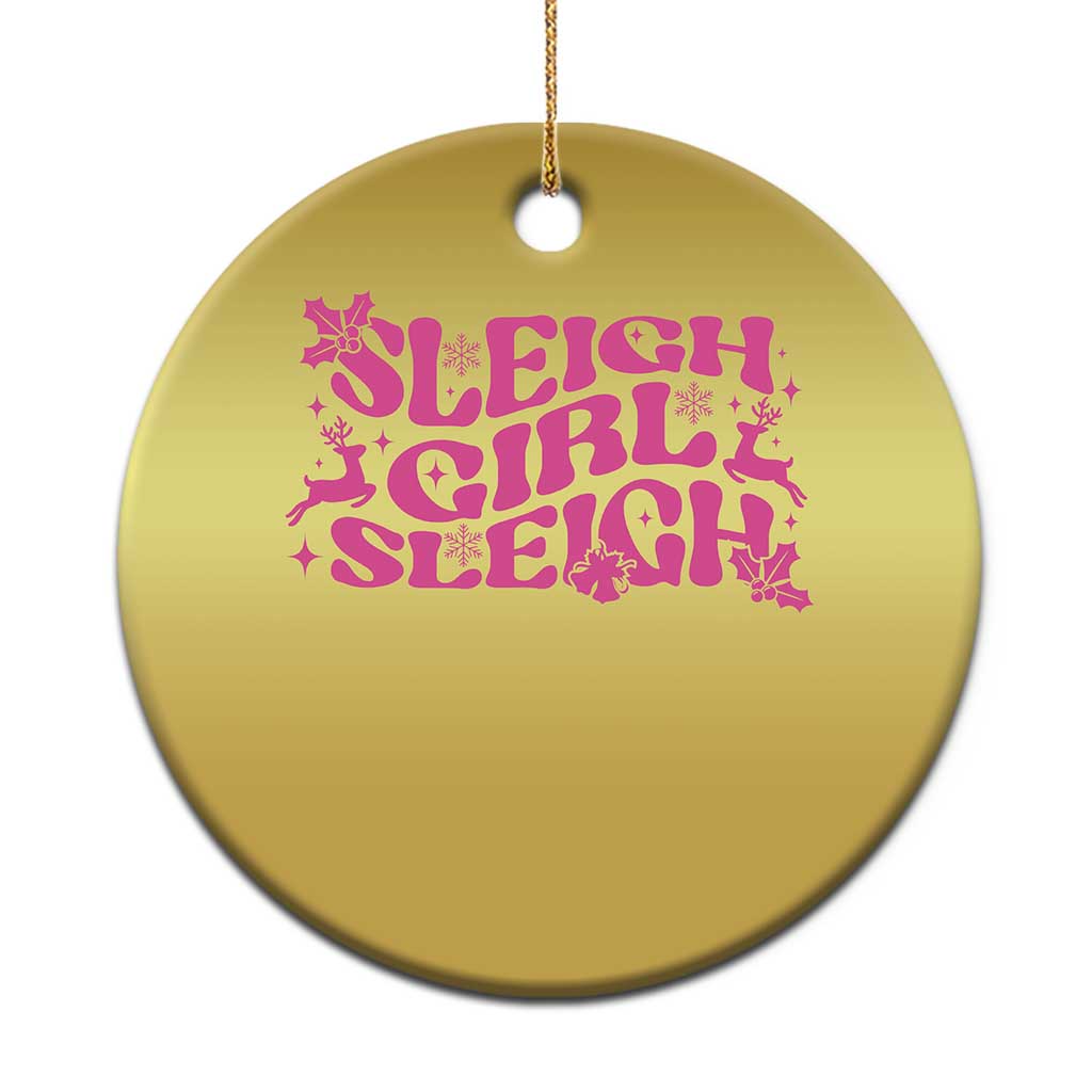 Funny Pink Christmas Christmas Ornament Sleigh Girl Sleigh Reindeer TS11 Print Your Wear