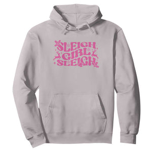 Funny Pink Christmas Hoodie Sleigh Girl Sleigh Reindeer TS11 Ice Gray Print Your Wear