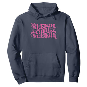 Funny Pink Christmas Hoodie Sleigh Girl Sleigh Reindeer TS11 Navy Print Your Wear