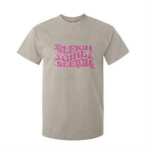 Funny Pink Christmas T Shirt For Kid Sleigh Girl Sleigh Reindeer TS11 Sand Print Your Wear