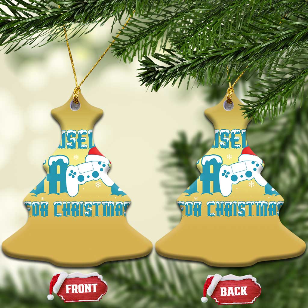 Funny Xmas Gamers Christmas Ornament I Paused My Game For Christmas Snowy Santa Hat TS11 Christmas Tree Gold Print Your Wear