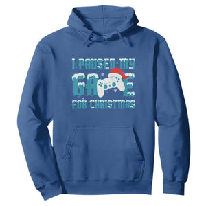 Funny Christmas Gamers Hoodie I Paused My Game For Christmas Snowy Santa Hat TS11 Royal Blue Print Your Wear