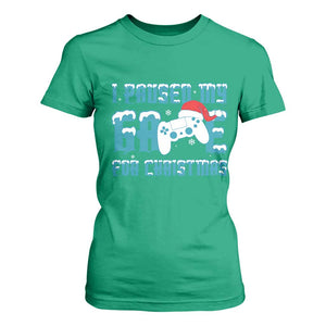 Funny Christmas Gamers T Shirt For Women I Paused My Game For Christmas Snowy Santa Hat TS11 Irish Green Print Your Wear