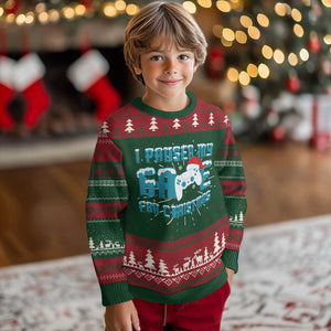 Funny Xmas Gamers Ugly Christmas Sweater I Paused My Game For Christmas Snowy Santa Hat TS11 Christmas Print Your Wear