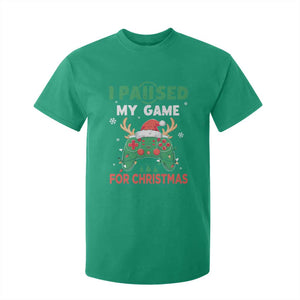 Funny Christmas Gamers T Shirt For Kid I Paused My Game For Christmas Santa Hat TS11 Irish Green Print Your Wear